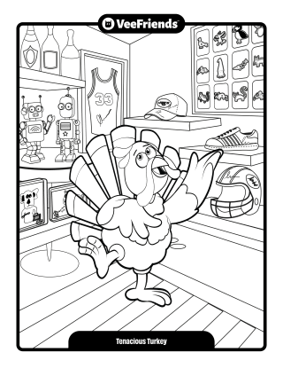 Tenacious Turkey Coloring Page