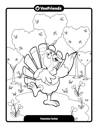 Tenacious Turkey Coloring Page