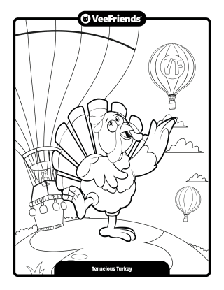 Tenacious Turkey Coloring Page