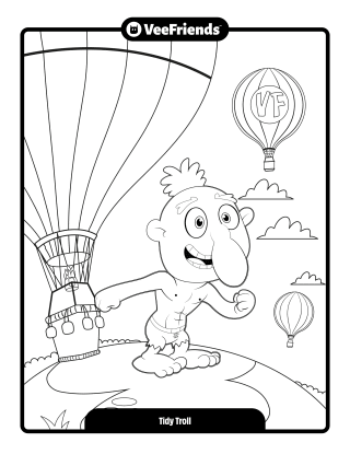 Tidy Troll Coloring Page