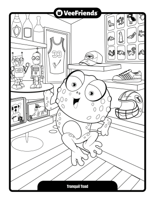 Tranquil Toad Coloring Page