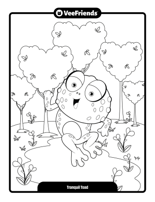 Tranquil Toad Coloring Page