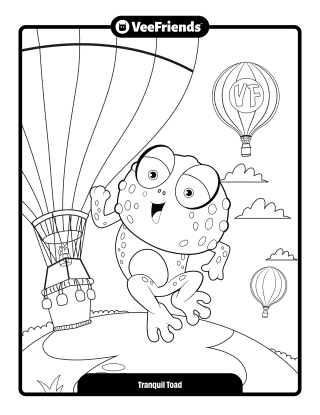 Tranquil Toad Coloring Page