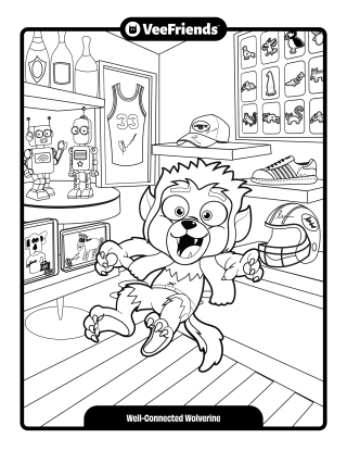 Well-Connected Werewolf Coloring Page