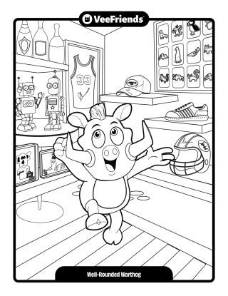 Well-Rounded Warthog Coloring Page