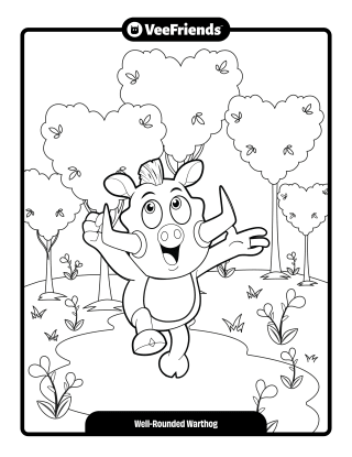 Well-Rounded Warthog Coloring Page