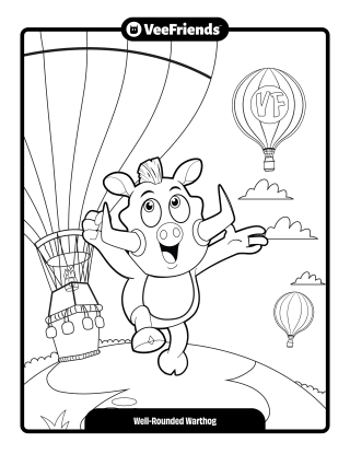 Well-Rounded Warthog Coloring Page