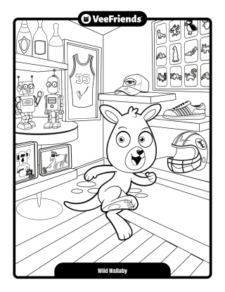 Wild Wallaby Coloring Page