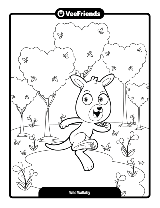 Wild Wallaby Coloring Page