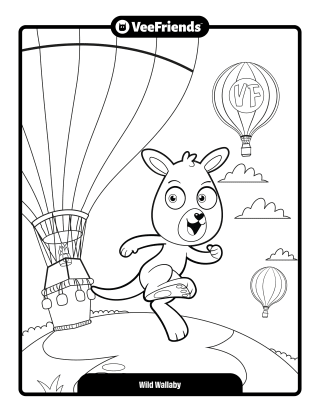 Wild Wallaby Coloring Page