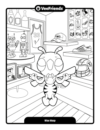 Wise Wasp Coloring Page