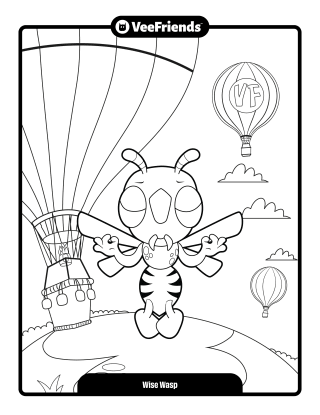 Wise Wasp Coloring Page