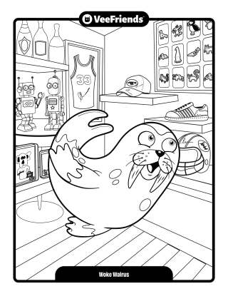 Woke Walrus Coloring Page
