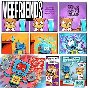 Rare Robot Plays With Cynical Cat