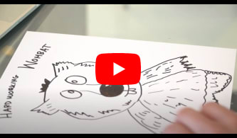 Hard-Working Wombat original drawing